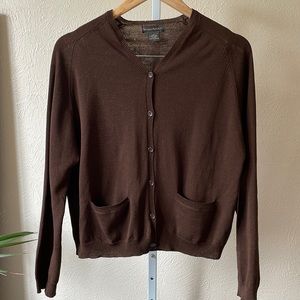Banana Republic beautiful 100% merino wool brown cardigan